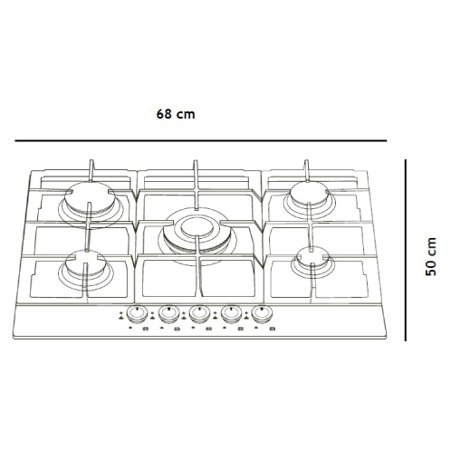 Parrilla de Gas 5 Quemadores EB-484 Acero Inoxidabe