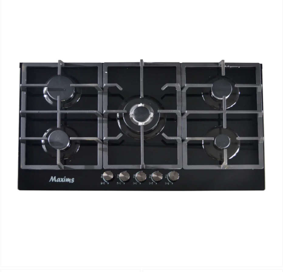 Parrilla 5 Quemadores Cristal Negro MAXIMS 90cm HBH5GS