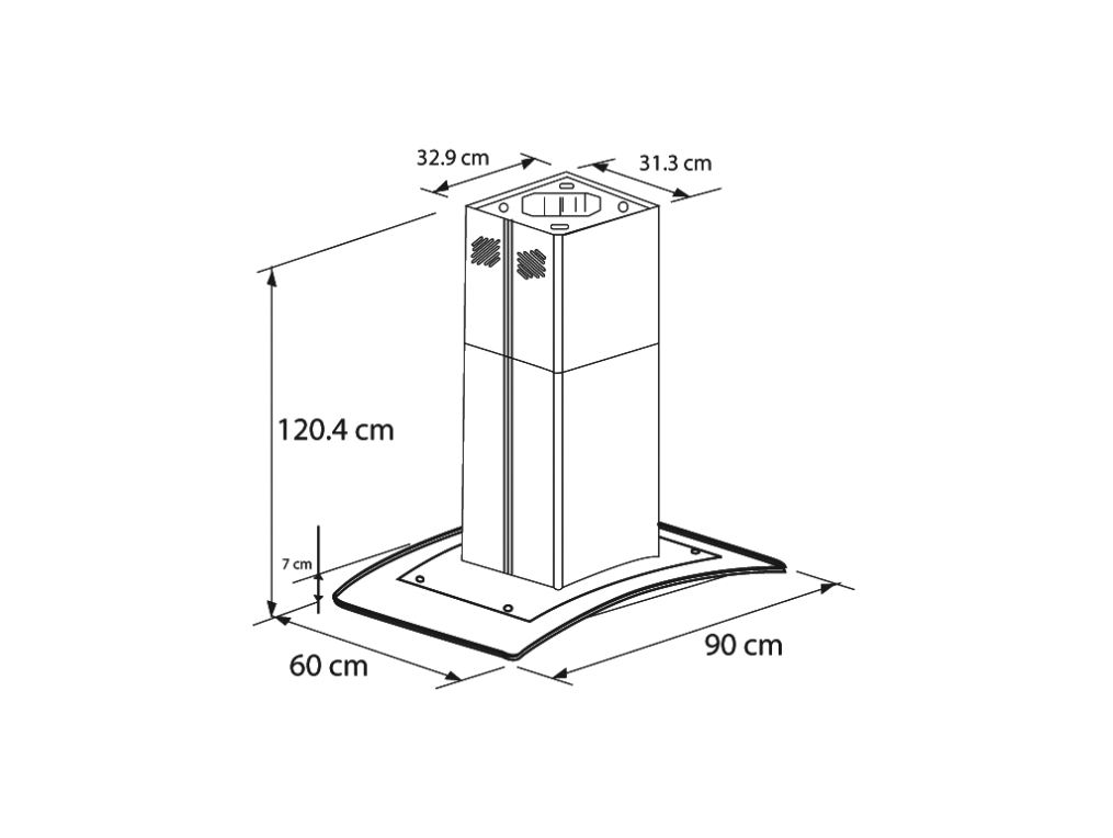 Campana Extractora de Isla EB-390IC