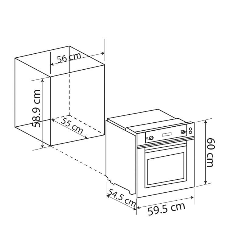 Horno De Empotrar a Gas Acero Inoxidable EB-560D