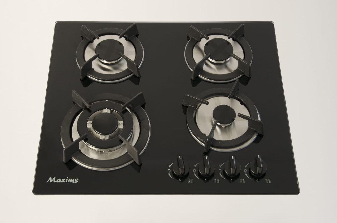 Parrilla 4 Quemadores Cristal Negro Maxims JZBS4S